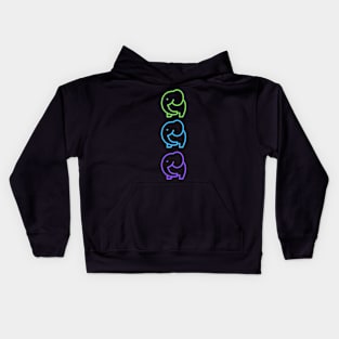 Blue Green Purple Rainbow Elephant Pet Animals Nature Funny Happy Sarcastic Cute Inspirational Spiritual Birthday Gift Kids Hoodie